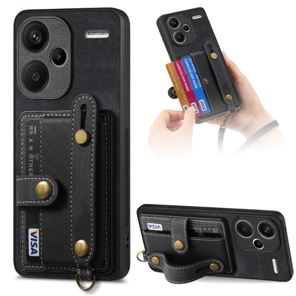Retro Cross Wristband Wallet Leather Back Phone Case, For Xiaomi Redmi Note 13 Pro+, For Xiaomi Redmi Note 13 Pro 5G, For Xiaomi 13T / 13T Pro