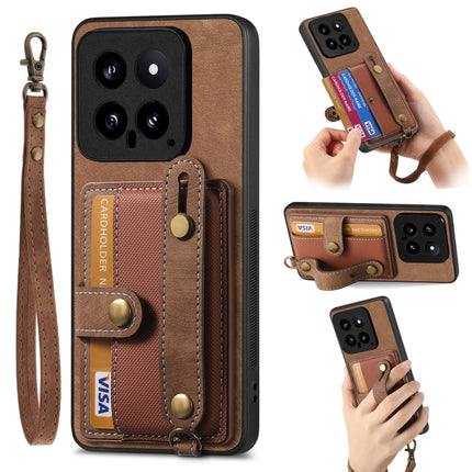 Retro Cross Wristband Wallet Leather Back Phone Case, For Xiaomi Redmi Note 13 Pro 4G, For Xiaomi 14 Pro, For Xiaomi 14, For Xiaomi Redmi Note 13