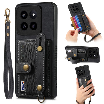 Retro Cross Wristband Wallet Leather Back Phone Case, For Xiaomi Redmi Note 13 Pro 4G, For Xiaomi 14 Pro, For Xiaomi 14, For Xiaomi Redmi Note 13
