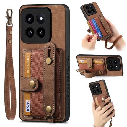 Retro Cross Wristband Wallet Leather Back Phone Case, For Xiaomi Redmi Note 13 Pro 4G, For Xiaomi 14 Pro, For Xiaomi 14, For Xiaomi Redmi Note 13