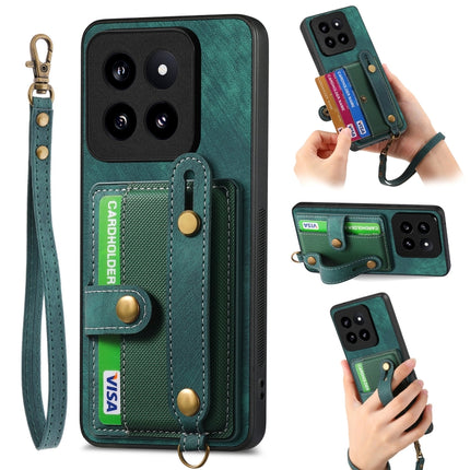 Retro Cross Wristband Wallet Leather Back Phone Case, For Xiaomi Redmi Note 13 Pro 4G, For Xiaomi 14 Pro, For Xiaomi 14, For Xiaomi Redmi Note 13