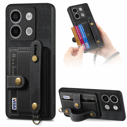 Retro Cross Wristband Wallet Leather Back Phone Case, For Xiaomi Redmi Note 13 Pro+, For Xiaomi Redmi Note 13 Pro 5G, For Xiaomi 13T / 13T Pro
