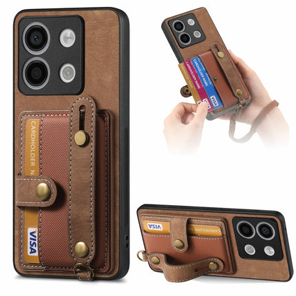 Retro Cross Wristband Wallet Leather Back Phone Case, For Xiaomi Redmi Note 13 Pro+, For Xiaomi Redmi Note 13 Pro 5G, For Xiaomi 13T / 13T Pro