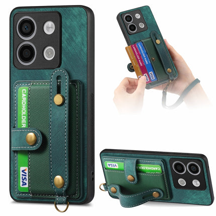Retro Cross Wristband Wallet Leather Back Phone Case, For Xiaomi Redmi Note 13 Pro+, For Xiaomi Redmi Note 13 Pro 5G, For Xiaomi 13T / 13T Pro