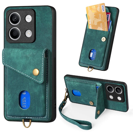 Retro Card Wallet Fold Leather Phone Case with Strap, For Xiaomi 14 Pro, For Xiaomi 14, For Xiaomi Redmi Note 13 5G, For Xiaomi Redmi Note 13 Pro+