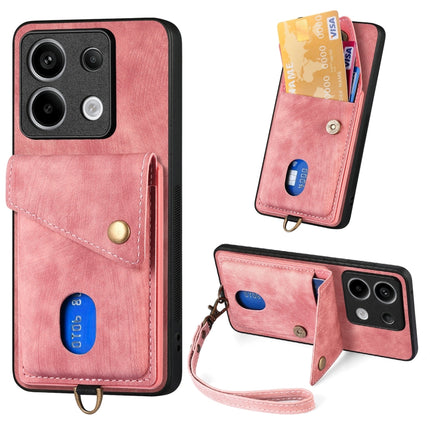 Retro Card Wallet Fold Leather Phone Case with Strap, For Xiaomi Redmi Note 13 Pro 5G, For Xiaomi 13T / 13T Pro