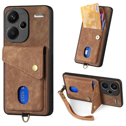 Retro Card Wallet Fold Leather Phone Case with Strap, For Xiaomi 14 Pro, For Xiaomi 14, For Xiaomi Redmi Note 13 5G, For Xiaomi Redmi Note 13 Pro+
