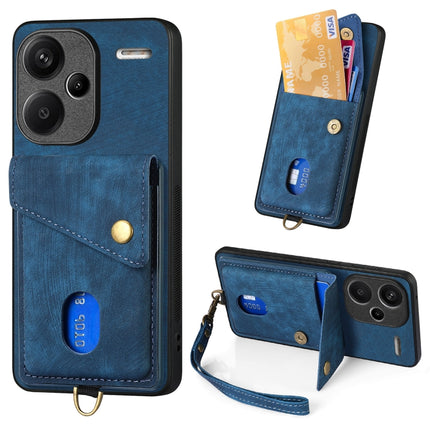 Retro Card Wallet Fold Leather Phone Case with Strap, For Xiaomi 14 Pro, For Xiaomi 14, For Xiaomi Redmi Note 13 5G, For Xiaomi Redmi Note 13 Pro+
