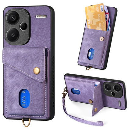 Retro Card Wallet Fold Leather Phone Case with Strap, For Xiaomi 14 Pro, For Xiaomi 14, For Xiaomi Redmi Note 13 5G, For Xiaomi Redmi Note 13 Pro+