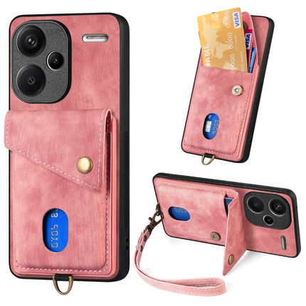 Retro Card Wallet Fold Leather Phone Case with Strap, For Xiaomi 14 Pro, For Xiaomi 14, For Xiaomi Redmi Note 13 5G, For Xiaomi Redmi Note 13 Pro+