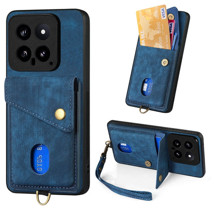 Retro Card Wallet Fold Leather Phone Case with Strap, For Xiaomi 14 Pro, For Xiaomi 14, For Xiaomi Redmi Note 13 5G, For Xiaomi Redmi Note 13 Pro+