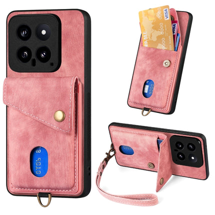 Retro Card Wallet Fold Leather Phone Case with Strap, For Xiaomi 14 Pro, For Xiaomi 14, For Xiaomi Redmi Note 13 5G, For Xiaomi Redmi Note 13 Pro+
