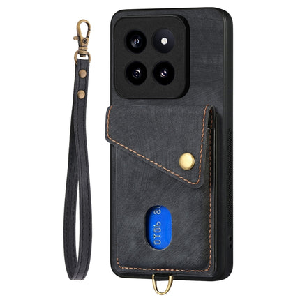Retro Card Wallet Fold Leather Phone Case with Strap, For Xiaomi 14 Pro, For Xiaomi 14, For Xiaomi Redmi Note 13 5G, For Xiaomi Redmi Note 13 Pro+