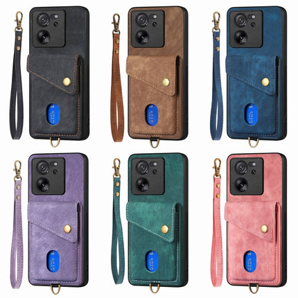 Retro Card Wallet Fold Leather Phone Case with Strap, For Xiaomi 14 Pro, For Xiaomi 14, For Xiaomi Redmi Note 13 5G, For Xiaomi Redmi Note 13 Pro+
