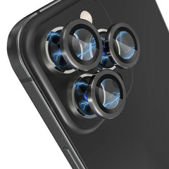 NORTHJO Camera Lens Protector Tempered Glass CD Vein Metal Ring Film, For iPhone 15 Pro / 15 Pro Max