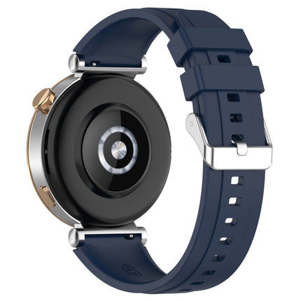 Official Steps Style Silver Buckle Silicone Watch Band, For Huawei Watch GT4 46mm, For Huawei Watch GT4 41mm
