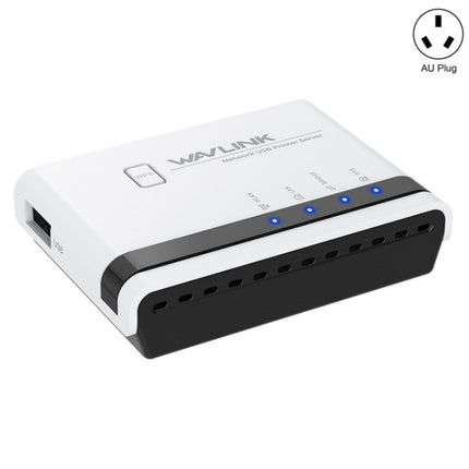 Servidor de impresora inalámbrico USB 2.0 WAVLINK NU516U1 con LAN de 10/100 Mbps/WiFi puente, enchufe de EE. UU., enchufe del Reino Unido, enchufe de la UE, enchufe de Australia
