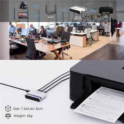 Servidor de impresora inalámbrico USB 2.0 WAVLINK NU516U1 con LAN de 10/100 Mbps/WiFi puente, enchufe de EE. UU., enchufe del Reino Unido, enchufe de la UE, enchufe de Australia