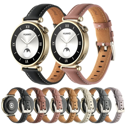 18mm Thread Pin Buckle Leather Watch Band, For Huawei Watch GT4 41mm