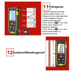 SNDWAY Double Horizontal bubble Rangefinder Laser Distance Meter Range Hand Tool Device SW- TG100