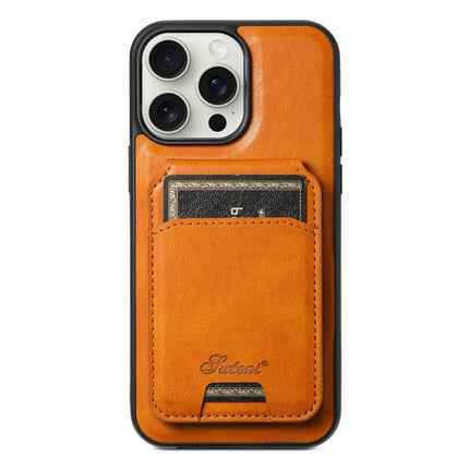 Suteni H15 MagSafe Oil Eax Leather Detachable Wallet Back Phone Case, For iPhone 15 Pro, For iPhone 15 Plus, For iPhone 15, For iPhone 14 Plus