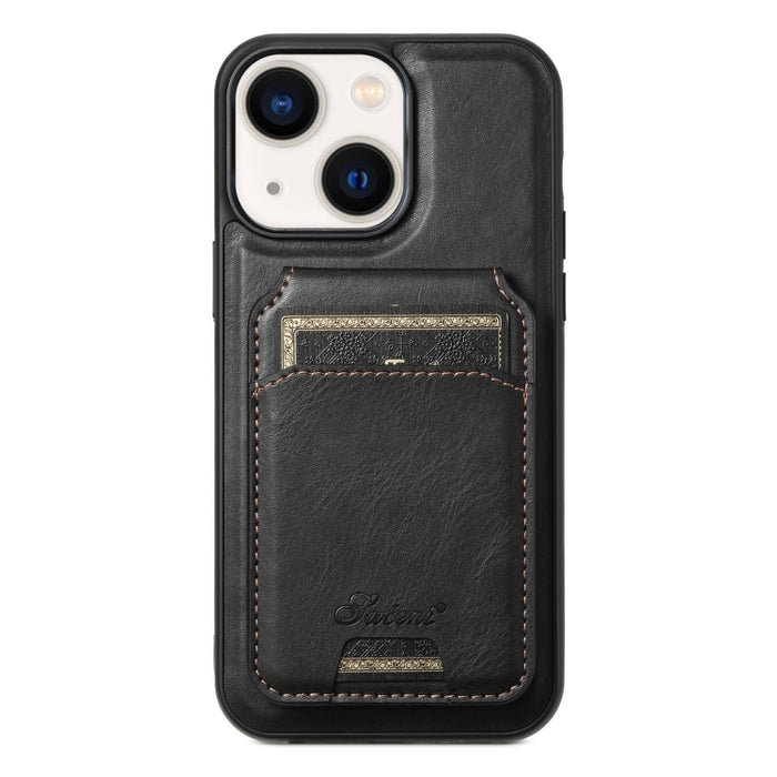 Suteni H15 MagSafe Oil Eax Leather Detachable Wallet Back Phone Case, For iPhone 14, For iPhone 14 Pro, For iPhone 14 Pro Max, For iPhone 13 Pro Max
