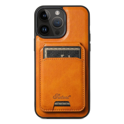 Suteni H15 MagSafe Oil Eax Leather Detachable Wallet Back Phone Case, For iPhone 13 Pro, For iPhone 13, For iPhone 12, For iPhone 12 Pro Max
