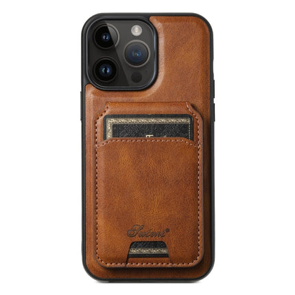 Suteni H15 MagSafe Oil Eax Leather Detachable Wallet Back Phone Case, For iPhone 12 Pro, For iPhone 17e / 16e