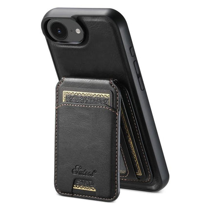 Suteni H15 MagSafe Oil Eax Leather Detachable Wallet Back Phone Case, For iPhone 12 Pro, For iPhone 17e / 16e