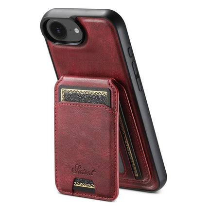 Suteni H15 MagSafe Oil Eax Leather Detachable Wallet Back Phone Case, For iPhone 12 Pro, For iPhone 17e / 16e