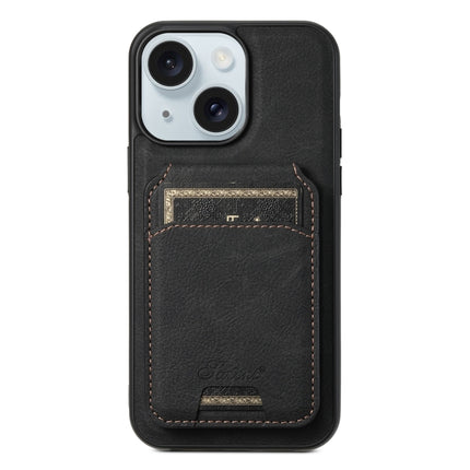 Suteni H16 Litchi Texture Leather Detachable Wallet Back Phone Case, For iPhone 15 Pro, For iPhone 15 Plus, For iPhone 15, For iPhone 14 Plus, For iPhone 14, For iPhone 14 Pro