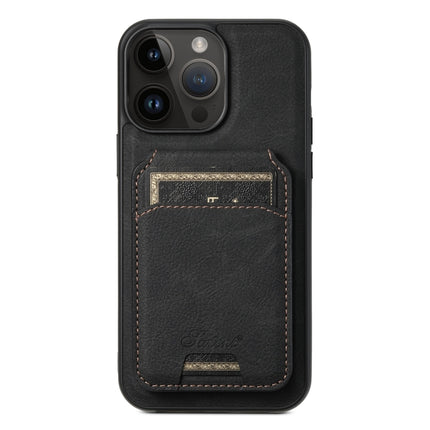 Suteni H16 Litchi Texture Leather Detachable Wallet Back Phone Case, For iPhone 15 Pro, For iPhone 15 Plus, For iPhone 15, For iPhone 14 Plus, For iPhone 14, For iPhone 14 Pro