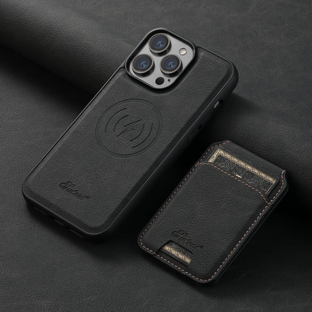 Suteni H16 Litchi Texture Leather Detachable Wallet Back Phone Case, For iPhone 14 Pro Max, For iPhone 13 Pro Max, For iPhone 13 Pro, For iPhone 13, For iPhone 12, For iPhone 12 Pro Max