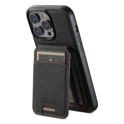 Suteni H16 Litchi Texture Leather Detachable Wallet Back Phone Case, For iPhone 14 Pro Max, For iPhone 13 Pro Max, For iPhone 13 Pro, For iPhone 13, For iPhone 12, For iPhone 12 Pro Max