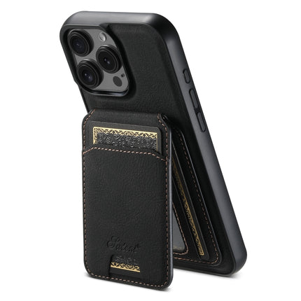 Suteni H16 Litchi Texture Leather Detachable Wallet Back Phone Case, For iPhone Air, For iPhone 16 Pro Max, For iPhone 16 Pro, For iPhone 16 Plus, For iPhone 16, For iPhone 15 Pro Max