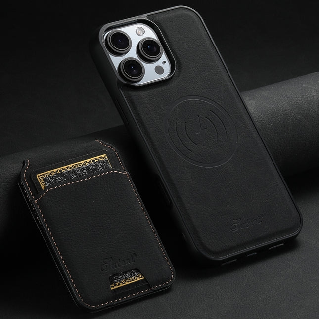 Suteni H16 Litchi Texture Leather Detachable Wallet Back Phone Case, For iPhone Air, For iPhone 16 Pro Max, For iPhone 16 Pro, For iPhone 16 Plus, For iPhone 16, For iPhone 15 Pro Max
