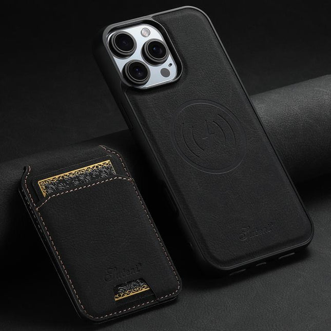 Suteni H16 Litchi Texture Leather Detachable Wallet Back Phone Case, For iPhone 12 Pro, For iPhone 17e / 16e