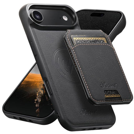Suteni H16 Litchi Texture Leather Detachable Wallet Back Phone Case, For iPhone Air, For iPhone 16 Pro Max, For iPhone 16 Pro, For iPhone 16 Plus, For iPhone 16, For iPhone 15 Pro Max