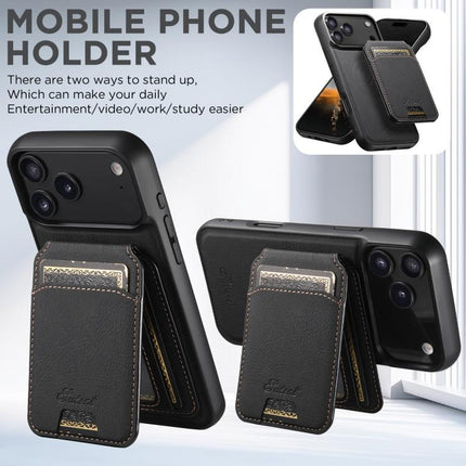 Suteni H16 Litchi Texture Leather Detachable Wallet Back Phone Case, For iPhone Air, For iPhone 16 Pro Max, For iPhone 16 Pro, For iPhone 16 Plus, For iPhone 16, For iPhone 15 Pro Max