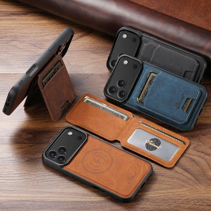 Suteni H16 Litchi Texture Leather Detachable Wallet Back Phone Case, For iPhone Air, For iPhone 16 Pro Max, For iPhone 16 Pro, For iPhone 16 Plus, For iPhone 16, For iPhone 15 Pro Max