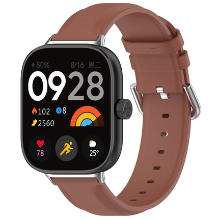Round Tail Top Layer Leather Watch Band, For Redmi Watch 6 / Watch 5 / Watch 4, For Xiaomi Band 10 Pro / Band 9 Pro / Band 8 Pro