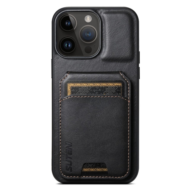 Suteni H02 Leather Wallet Stand Back Phone Case, For iPhone 14 Pro, For iPhone 14 Pro Max, For iPhone 13 Pro Max, For iPhone 13 Pro, For iPhone 13, For iPhone 12 Pro Max, For iPhone 11 Pro Max, For iPhone 11
