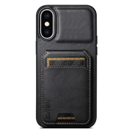 Suteni H02 Leather Wallet Stand Back Phone Case, For iPhone 11 Pro, For iPhone X / XS, For iPhone XR, For iPhone XS Max, For iPhone 17e / 16e, For iPhone 12 / 12 Pro
