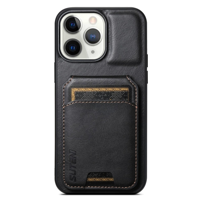 Suteni H02 Leather Wallet Stand Back Phone Case, For iPhone 11 Pro, For iPhone X / XS, For iPhone XR, For iPhone XS Max, For iPhone 17e / 16e, For iPhone 12 / 12 Pro