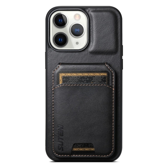 Suteni H02 Leather Wallet Stand Back Phone Case, For iPhone 11 Pro, For iPhone X / XS, For iPhone XR, For iPhone XS Max, For iPhone 17e / 16e, For iPhone 12 / 12 Pro