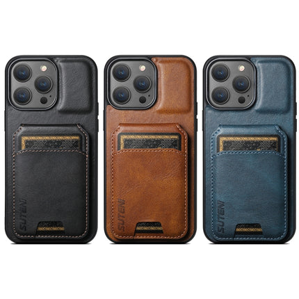 Suteni H02 Leather Wallet Stand Back Phone Case, For iPhone 11 Pro, For iPhone X / XS, For iPhone XR, For iPhone XS Max, For iPhone 17e / 16e, For iPhone 12 / 12 Pro