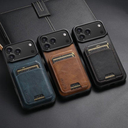 Suteni H02 Leather Wallet Stand Back Phone Case, For iPhone 11 Pro, For iPhone X / XS, For iPhone XR, For iPhone XS Max, For iPhone 17e / 16e, For iPhone 12 / 12 Pro
