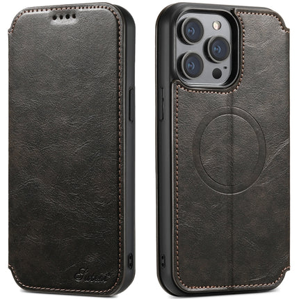 Suteni J05 Leather Magnetic MagSafe Phone Case, For iPhone 16 Pro Max, For iPhone 16 Pro, For iPhone 16 Plus, For iPhone 16, For iPhone 15 Pro Max, For iPhone 15 Pro