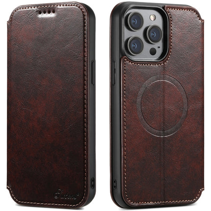 Suteni J05 Leather Magnetic MagSafe Phone Case, For iPhone 16 Pro Max, For iPhone 16 Pro, For iPhone 16 Plus, For iPhone 16, For iPhone 15 Pro Max, For iPhone 15 Pro