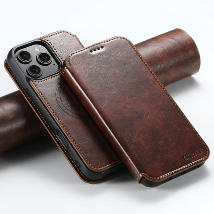 Suteni J05 Leather Magnetic MagSafe Phone Case, For iPhone 16 Pro Max, For iPhone 16 Pro, For iPhone 16 Plus, For iPhone 16, For iPhone 15 Pro Max, For iPhone 15 Pro